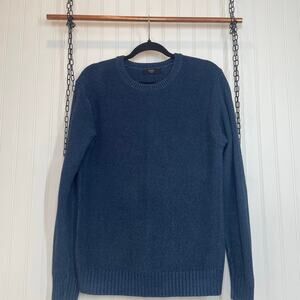 Saba Men’s Navy Blue Cotton Crew Neck Pullover Sweater Size S